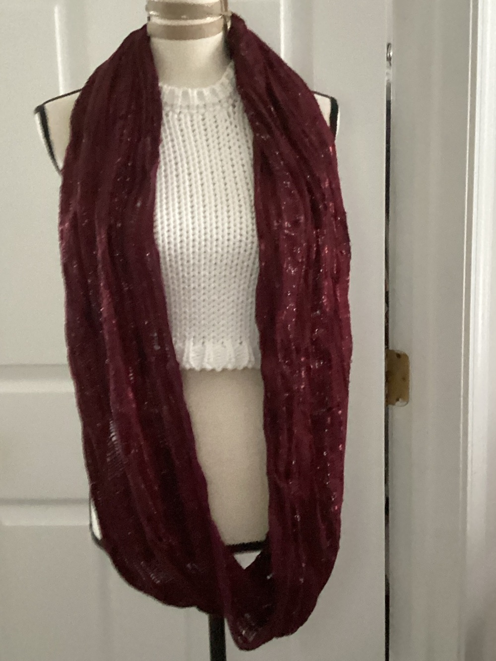 apt 9 cranberry shimmer infinity scarf